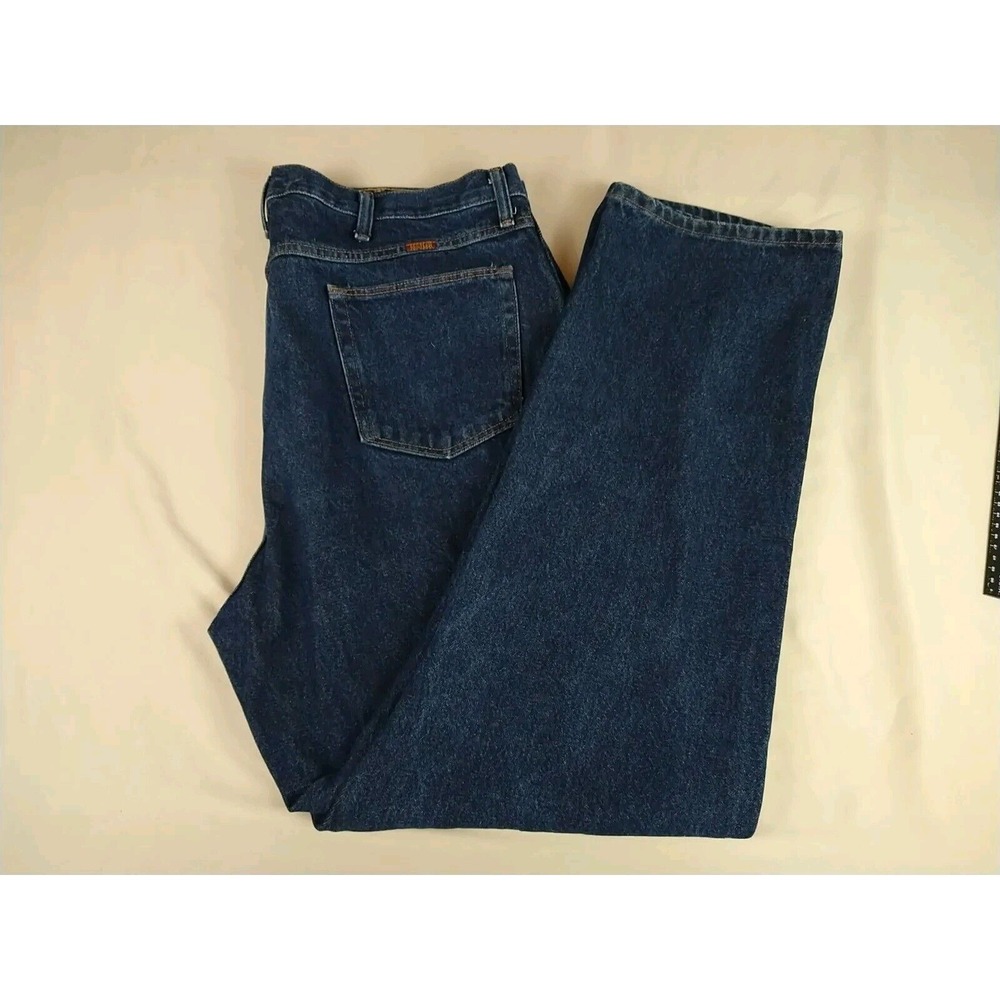 Wrangler Rustler Mens Denim Jeans 42x32 Blue Rise 14.5 Cotton Straight Comfort